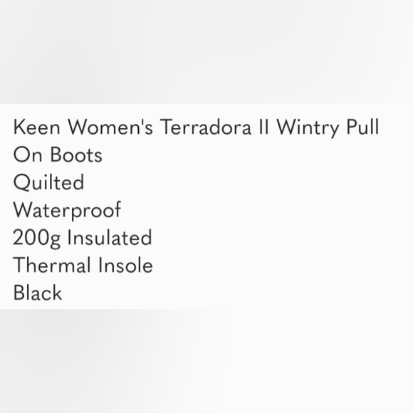New Keen Terradora II Wintry Pull On Boots Quilted Waterproof  Black Size 10 - Picture 8 of 16